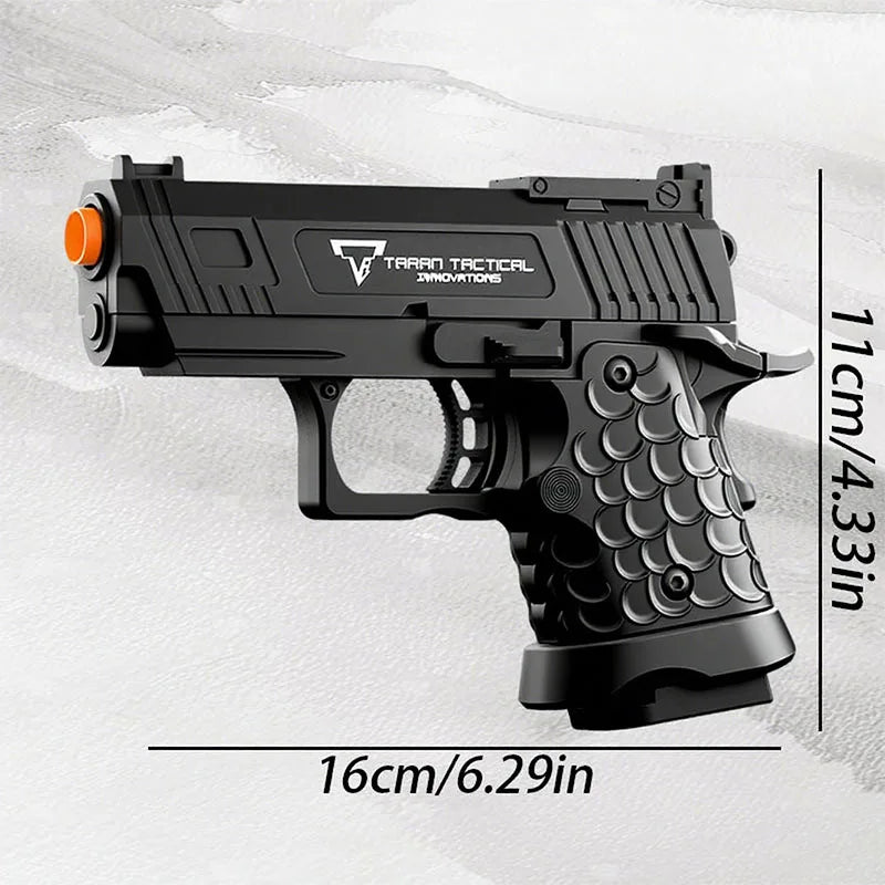 Soft bullet foam shell ejection explosion gun, realistic toy pistol, the best gift for teenagers, creative toy, black