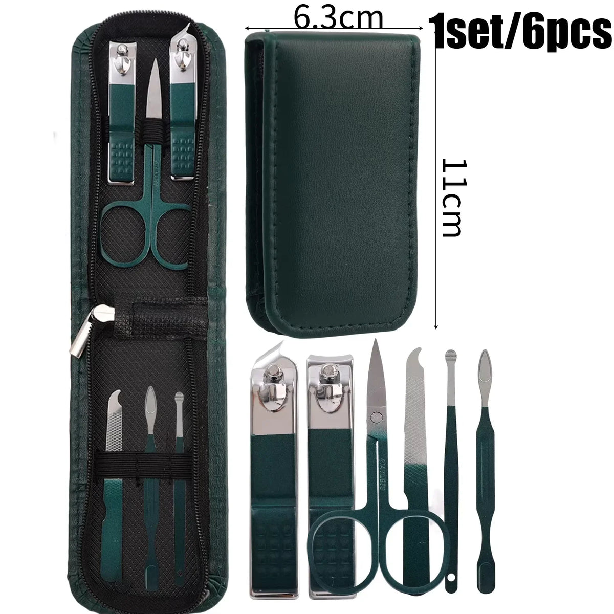 6-Piece Nail Care Set - High End Nail Scissors & Clippers for Men & Women, Portable Manicure Kit with Pouch
