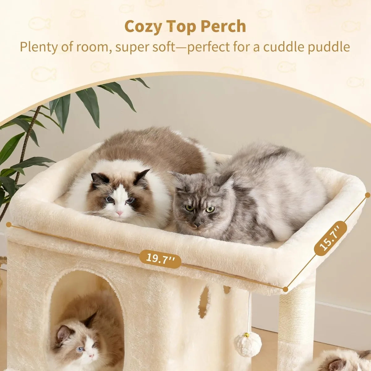 NBVCX Cat Tree Tower With Large Perch For Big Cats