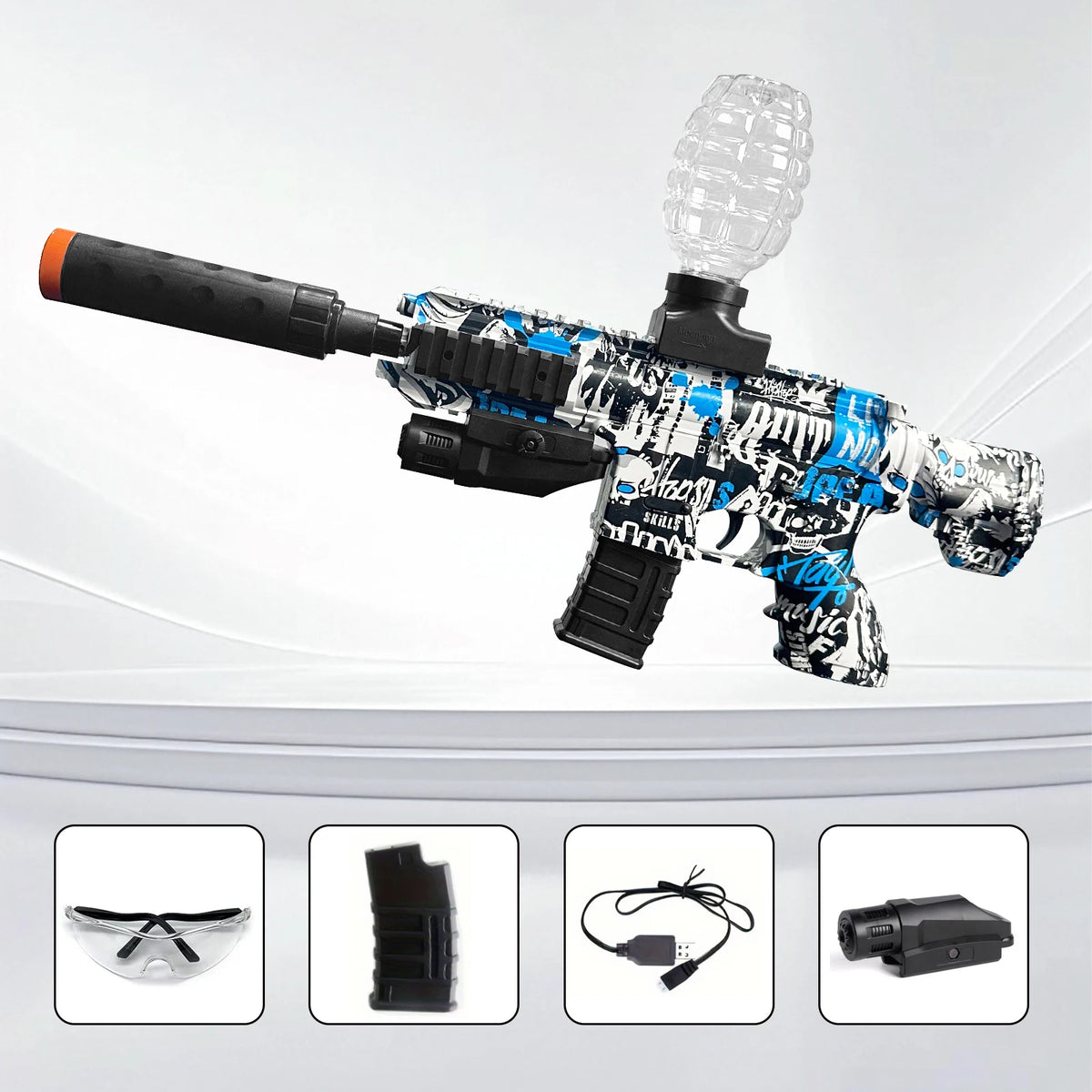 Electric Gel Ball Blaster Gun, Splat Gun High-Speed Splatter Ball Toy Gun,Outdoor Activities-Fighting Shooting Team Game for Su