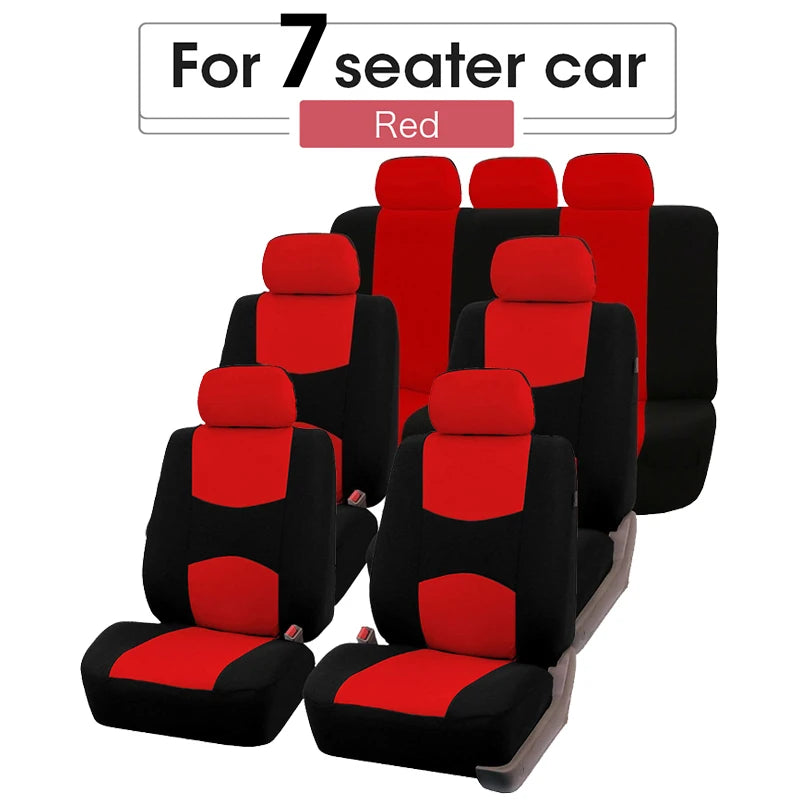Car Seat Cover Airbag Compatible Ventilation Cloth Protect Seat Universal Beige Interior Accessories For 1/2/5/7 Seats
