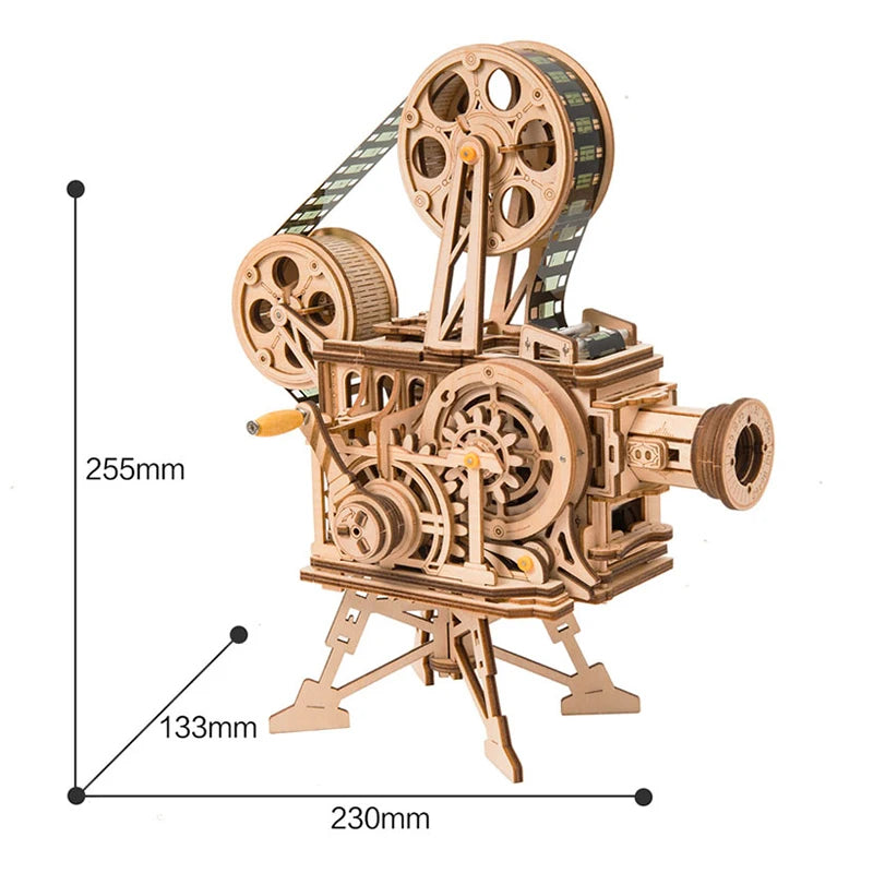 Robotime ROKR Hand Crank Projector Vitascope 3D Wooden Puzzle LK601