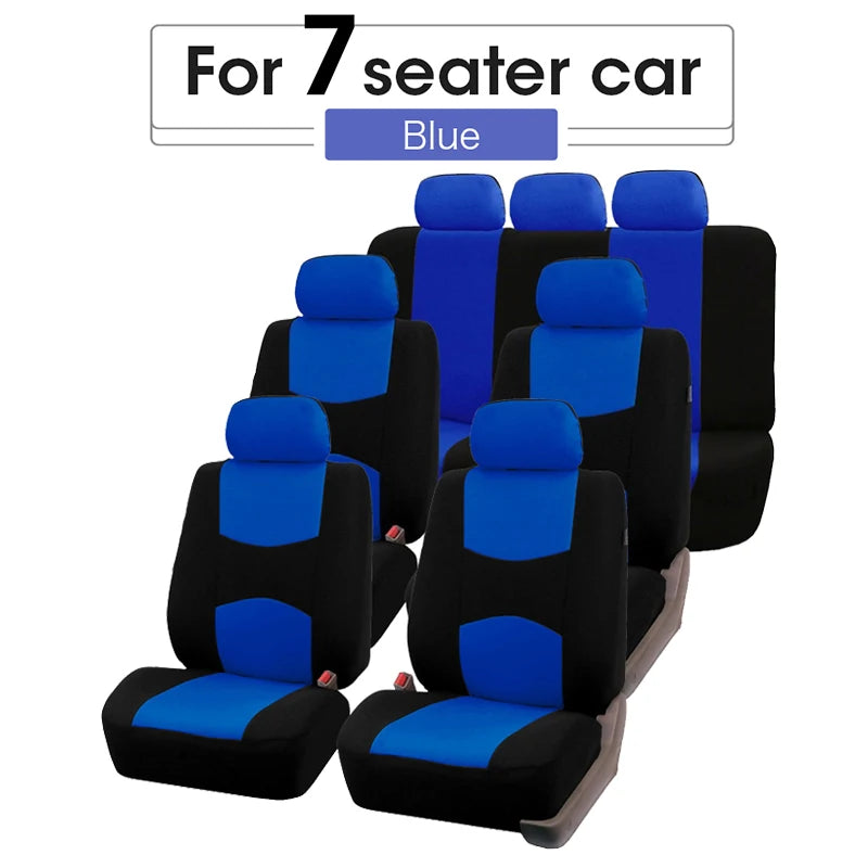 Car Seat Cover Airbag Compatible Ventilation Cloth Protect Seat Universal Beige Interior Accessories For 1/2/5/7 Seats