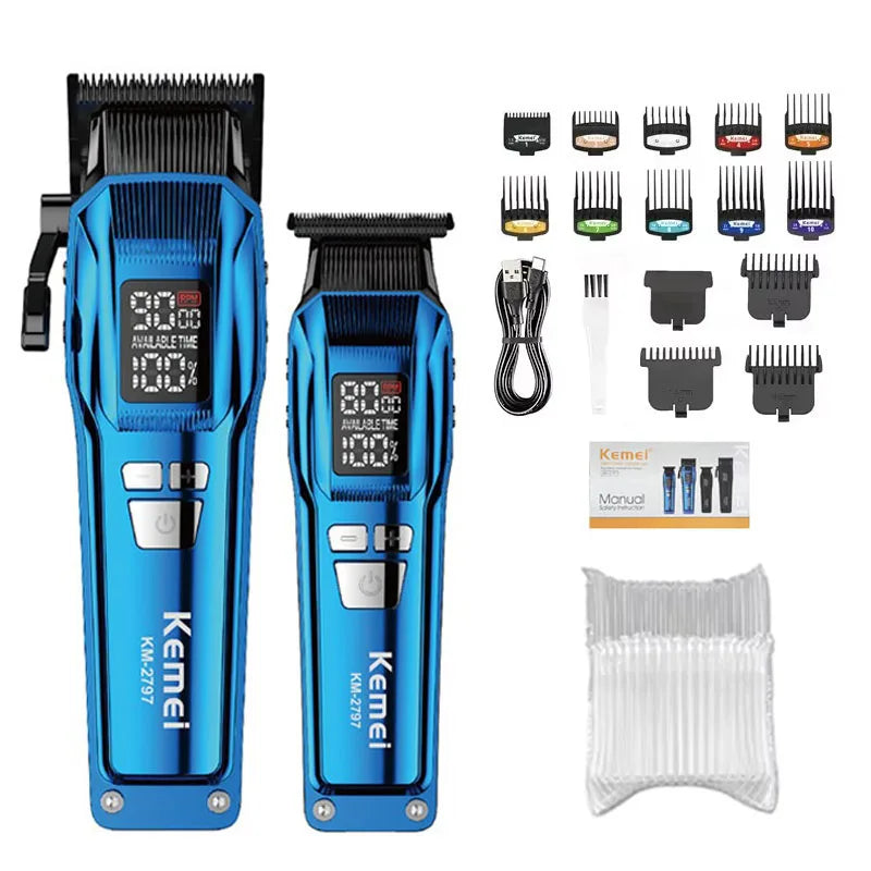 Kemei KM-2797 KM-1112 Professional Hair Clippers Kit Electric Shaver Male Hair Cutting Machine Men’s Cordless Trimmer for Salon