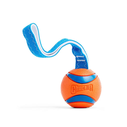 Large Dog Tug Toy With Ball And Pull Strap For Aggressive Chewers