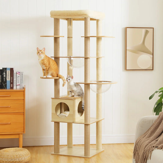 PAWZ Ro Multi Level Cat Tree With Scratching Posts Wood
