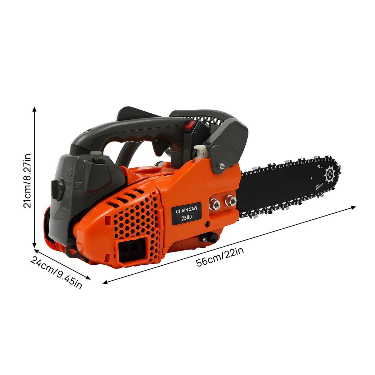 Gasoline Top Handle Chainsaw 25.4cc Two Stroke Engine For Wood Cutting