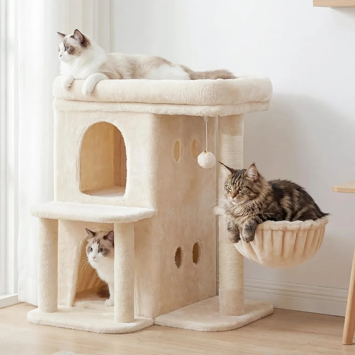 NBVCX Cat Tree Tower With Large Perch For Big Cats