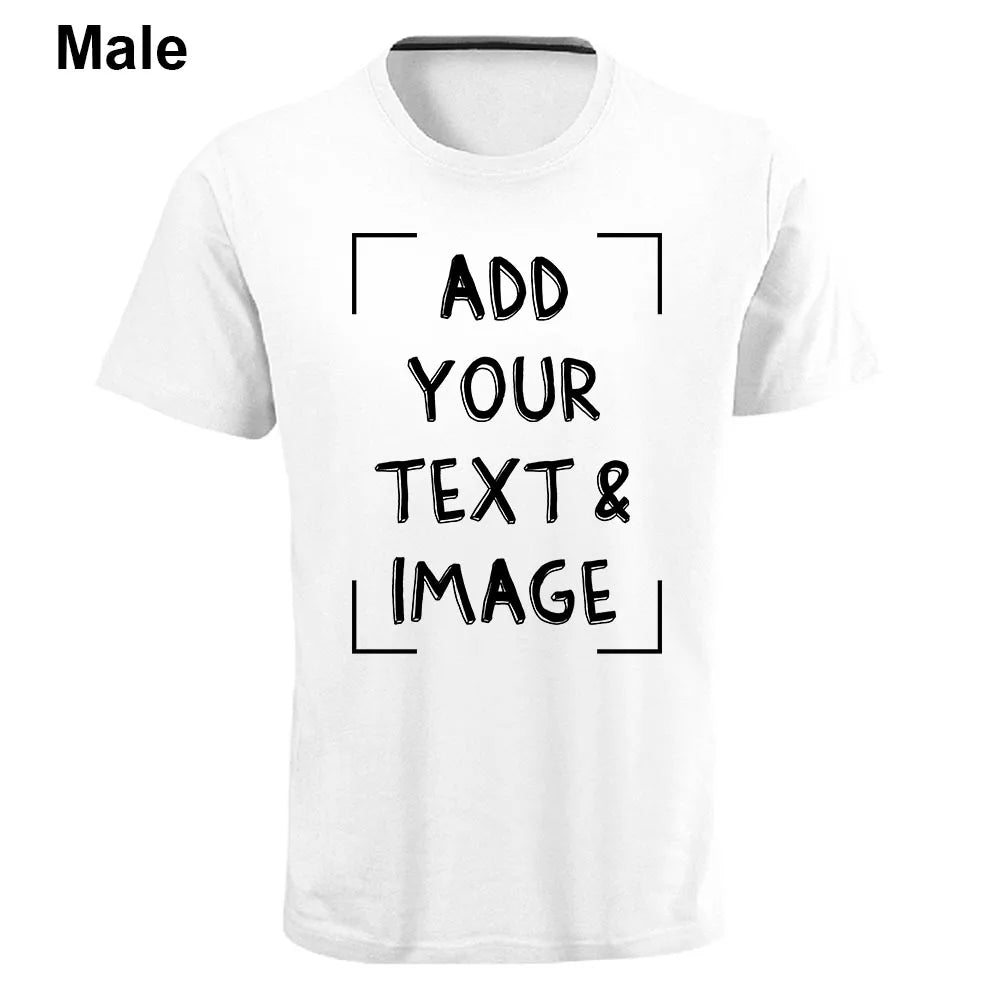 Custom T-shirt with Your Photo Text Image Front Printing Crew Neck Men Women Short Sleeve Shirt Gift Ship From US