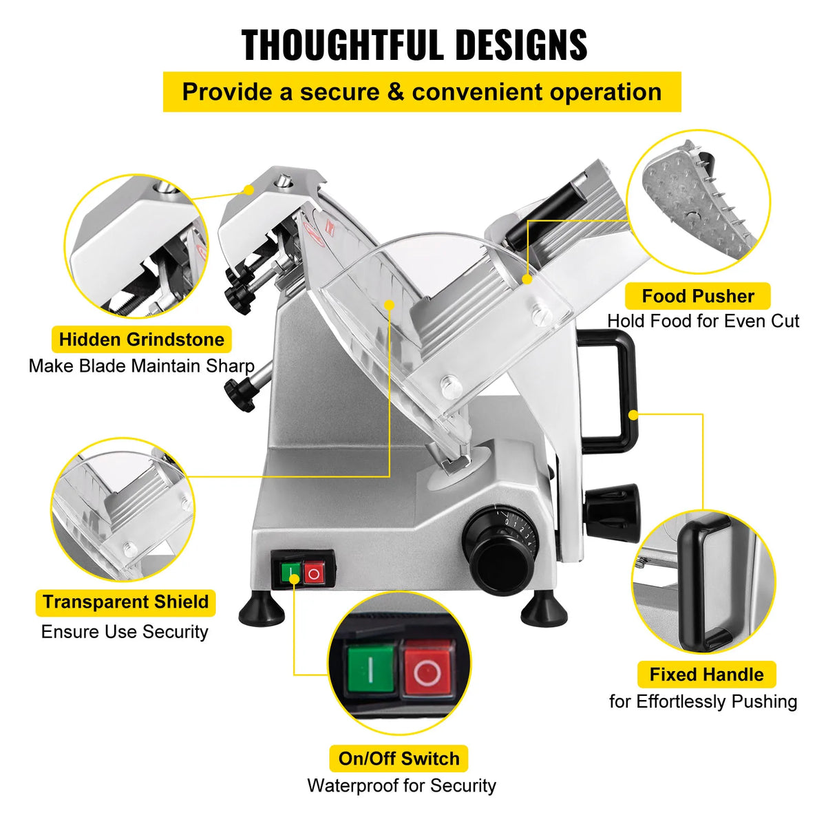 SucceBuy Electric Meat Slicer For Deli And Home Use