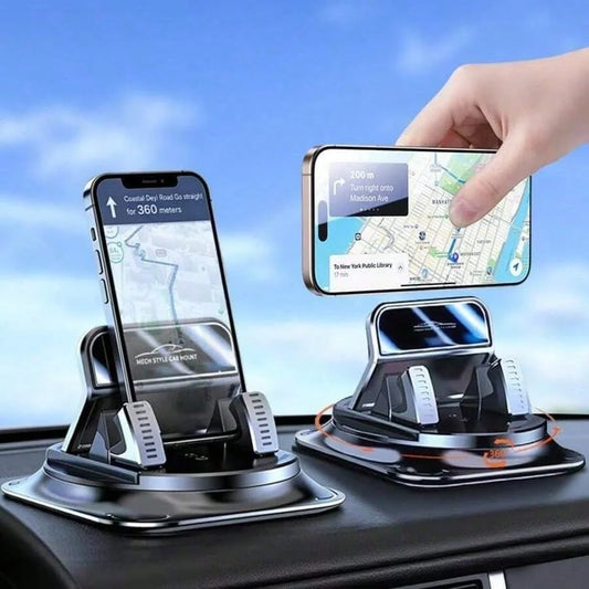 Super Stable Car Phone Mount: 360° Rotation + Non-Trace Silicone Base – Anti-Shake Holder For Dashboard Navigation (All Phone Models)