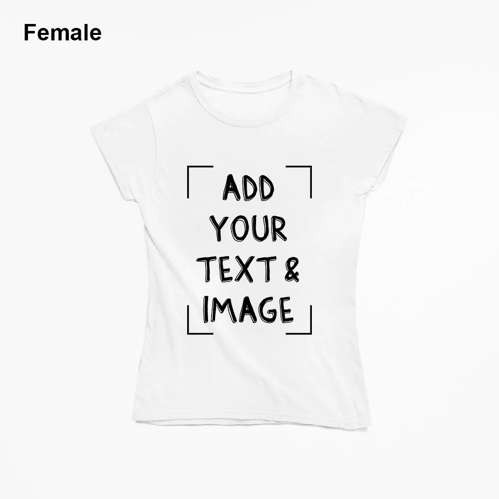 Custom T-shirt with Your Photo Text Image Front Printing Crew Neck Men Women Short Sleeve Shirt Gift Ship From US
