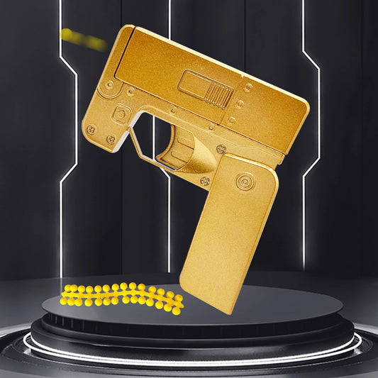MINI Manual Foam Blaster Metal Material,phone Launcher Toy Gun Pistol,for Backyard Activities &Shooting Game(include 26 Balls)
