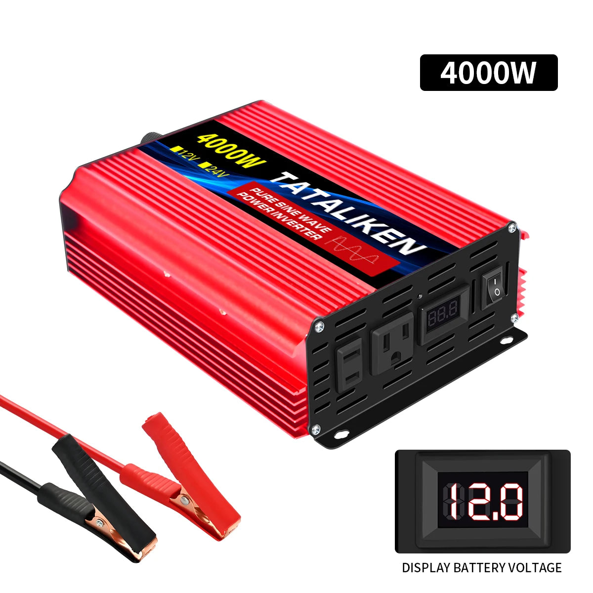 TATALIKEN 12V To 110V Car Inverter Pure Sine Wave 3000W