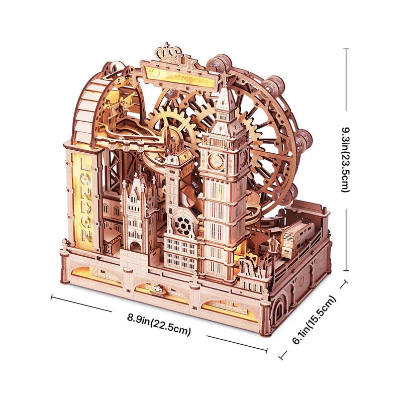 Robotime London City 3D Marble Run Puzzle Kit With Lights