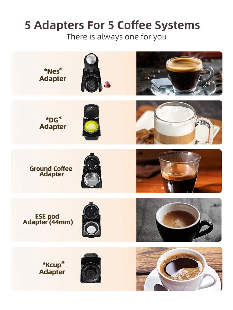 HiBREW 5 In 1 Capsule Coffee Machine DolceGusto Nespresso Pod