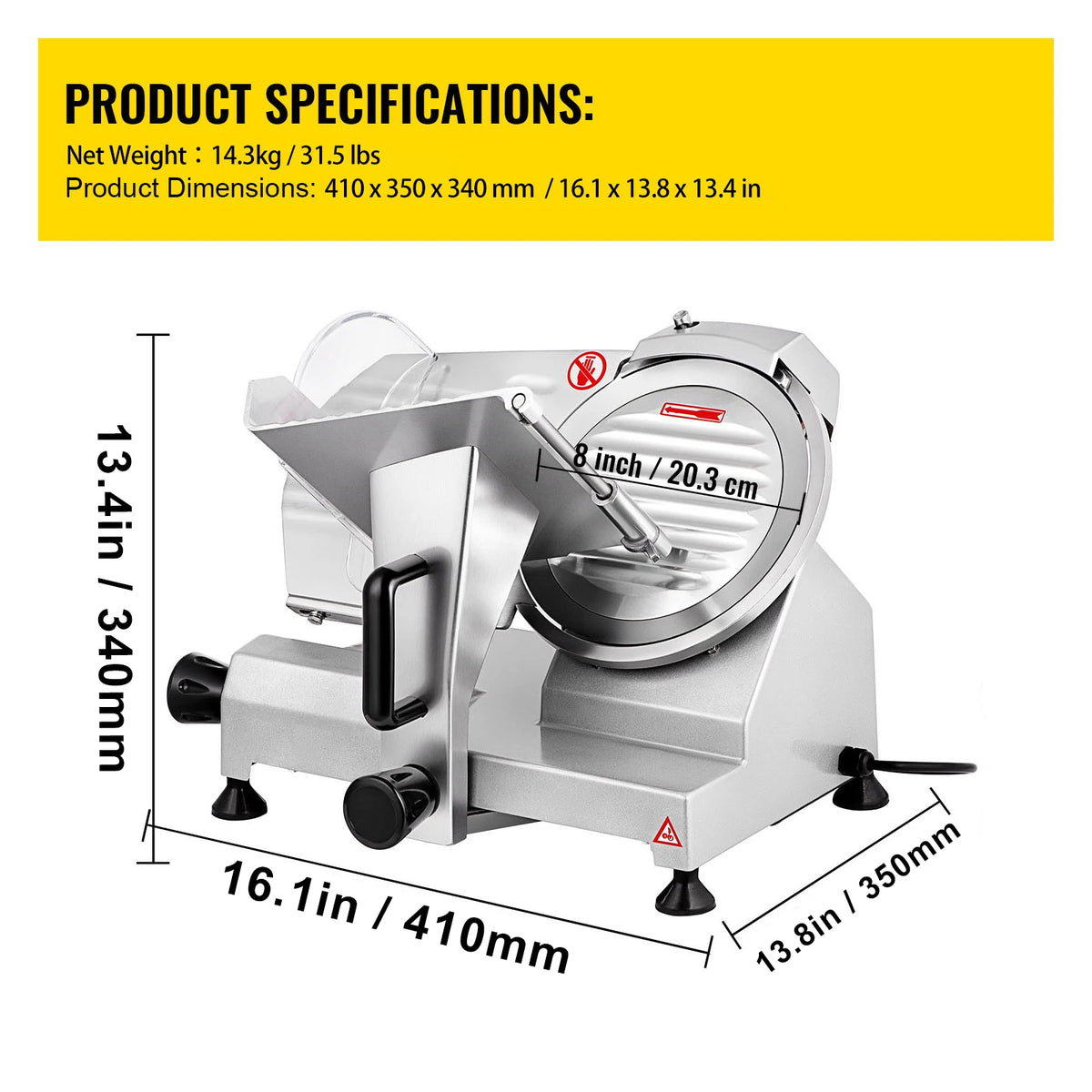 SucceBuy Electric Meat Slicer For Deli And Home Use