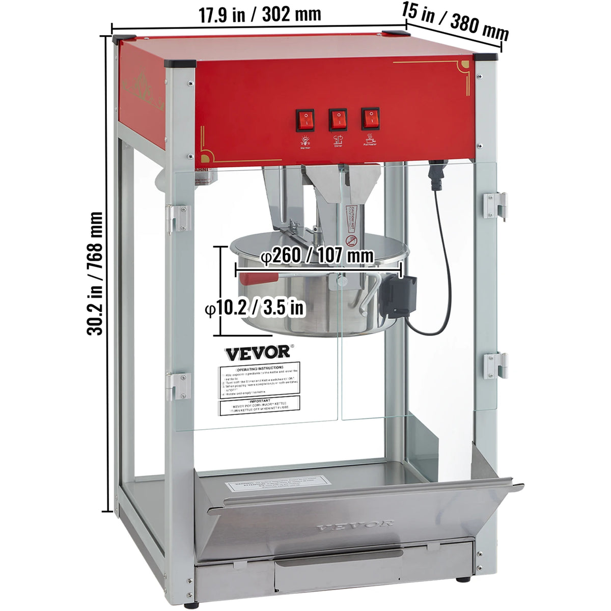 SucceBuy Electric Popcorn Maker Commercial Popper Machine