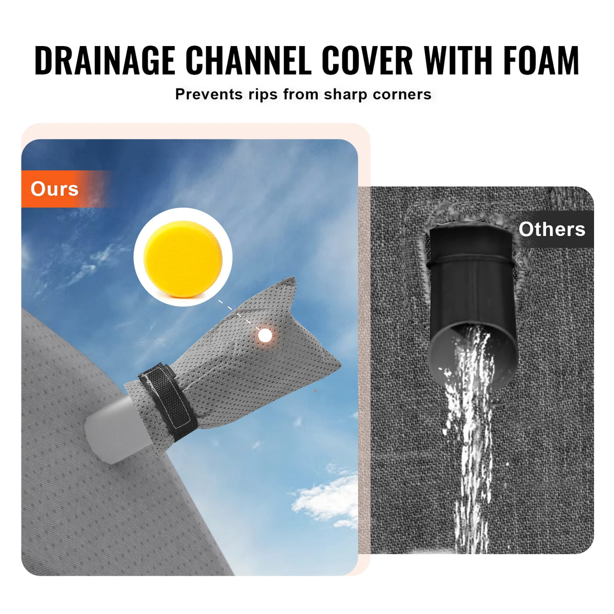 VEVOR Travel Trailer Cover Non-Woven Fabric Camper Cover Windproof and Rip-Stop Class A RV Cover with Storage Bag Repair Patches