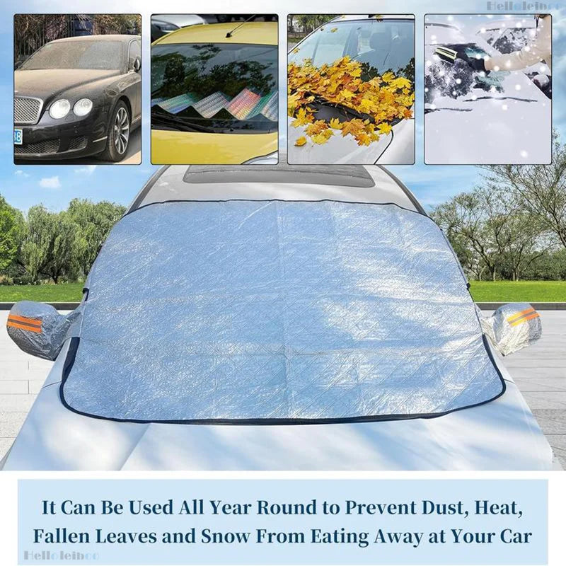 LEIBOO Sunshade Cover Car Windshield Snow Sun Shade Waterproof Protector Automobile Magnetic Cover Car Front Windscreen Cover