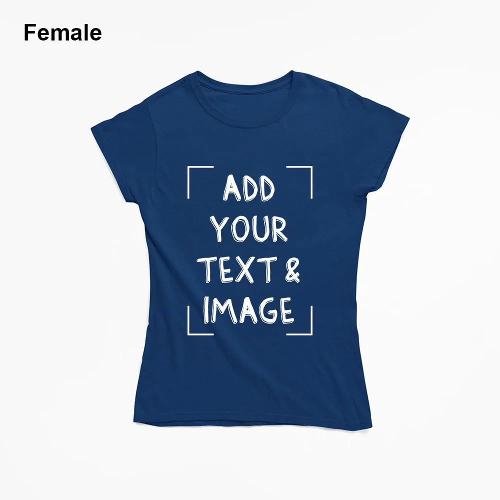 Custom T-shirt with Your Photo Text Image Front Printing Crew Neck Men Women Short Sleeve Shirt Gift Ship From US