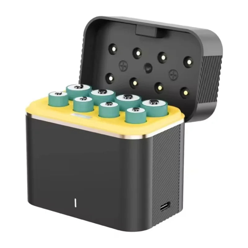 8PCS 1.5V Rechargeable Lithium Batteries and USB Charger Intelligent Fast Charging for AAA/AA Devices Toy Game LED Light Display Charger