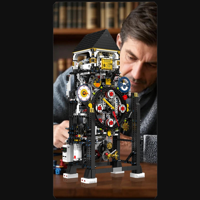 Mould King 10159 Technical Clock Toys The Motorized Cyberpunk Clock Building Block Assembly Clock Brick Set Kids Christmas Gift