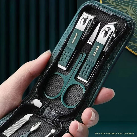 6-Piece Nail Care Set - High End Nail Scissors & Clippers for Men & Women, Portable Manicure Kit with Pouch