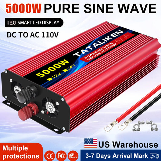 TATALIKEN 12V To 110V Car Inverter Pure Sine Wave 3000W