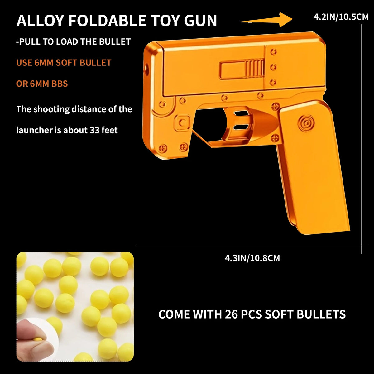MINI Manual Foam Blaster Metal Material,phone Launcher Toy Gun Pistol,for Backyard Activities &Shooting Game(include 26 Balls)