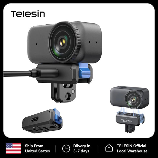 TELESIN Magnetic Quick-Release Charging Adapter Mount for DJI Osmo Nano Foldable Two Claw Adapter Base for DJI Osmo Nano