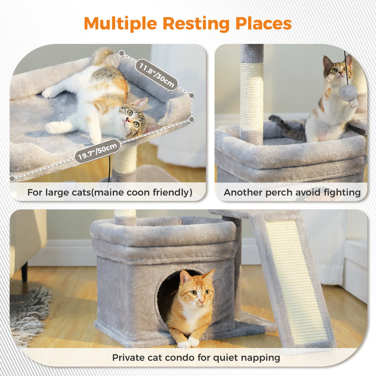 PAWZ Road Small Cat Tree Indoor Tower With Sisal Post