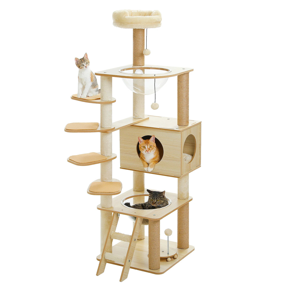 PAWZ Ro Multi Level Cat Tree With Scratching Posts Wood