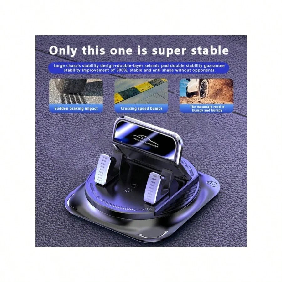 Super Stable Car Phone Mount: 360° Rotation + Non-Trace Silicone Base – Anti-Shake Holder For Dashboard Navigation (All Phone Models)