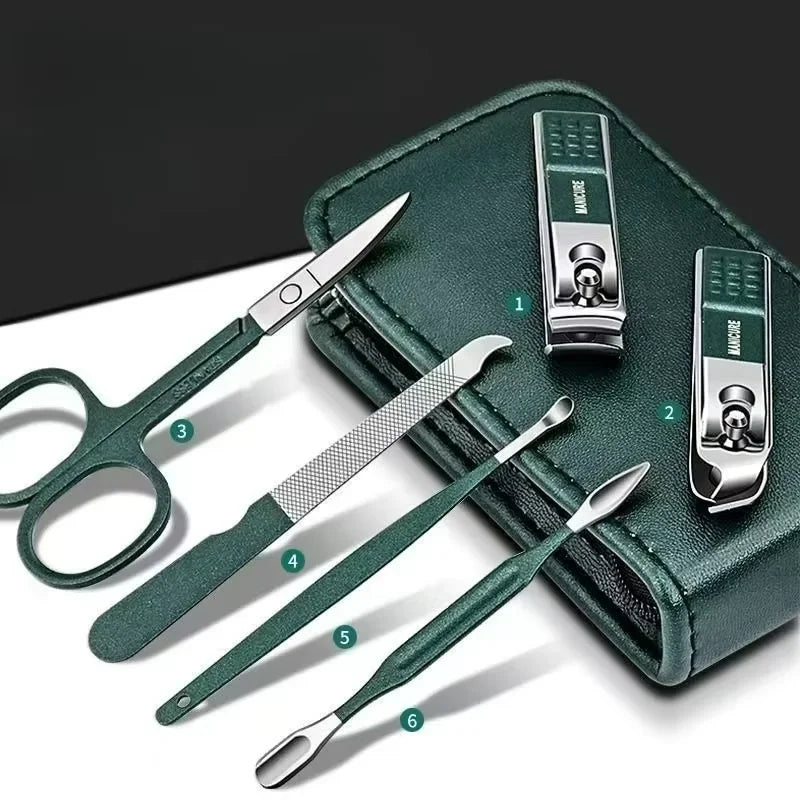 6-Piece Nail Care Set - High End Nail Scissors & Clippers for Men & Women, Portable Manicure Kit with Pouch