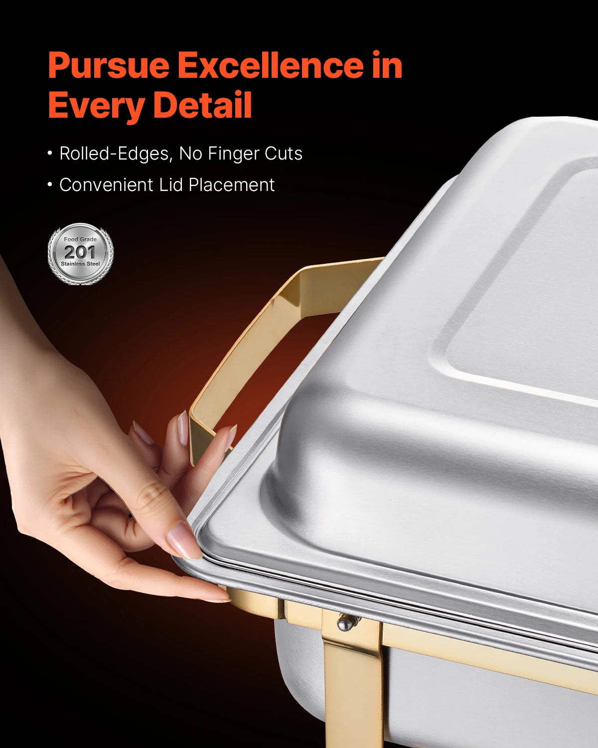 SucceBuy Stainless Steel Chafing Dish Buffet Set With Pans For Catering