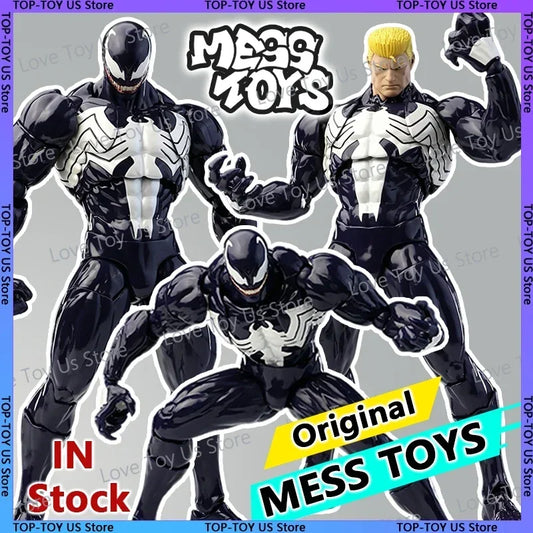 100% Original HOT Mess Toys Venom & Black Spider-Man Eddie Action Figure Anime Collectible Model Statue Gift Toys