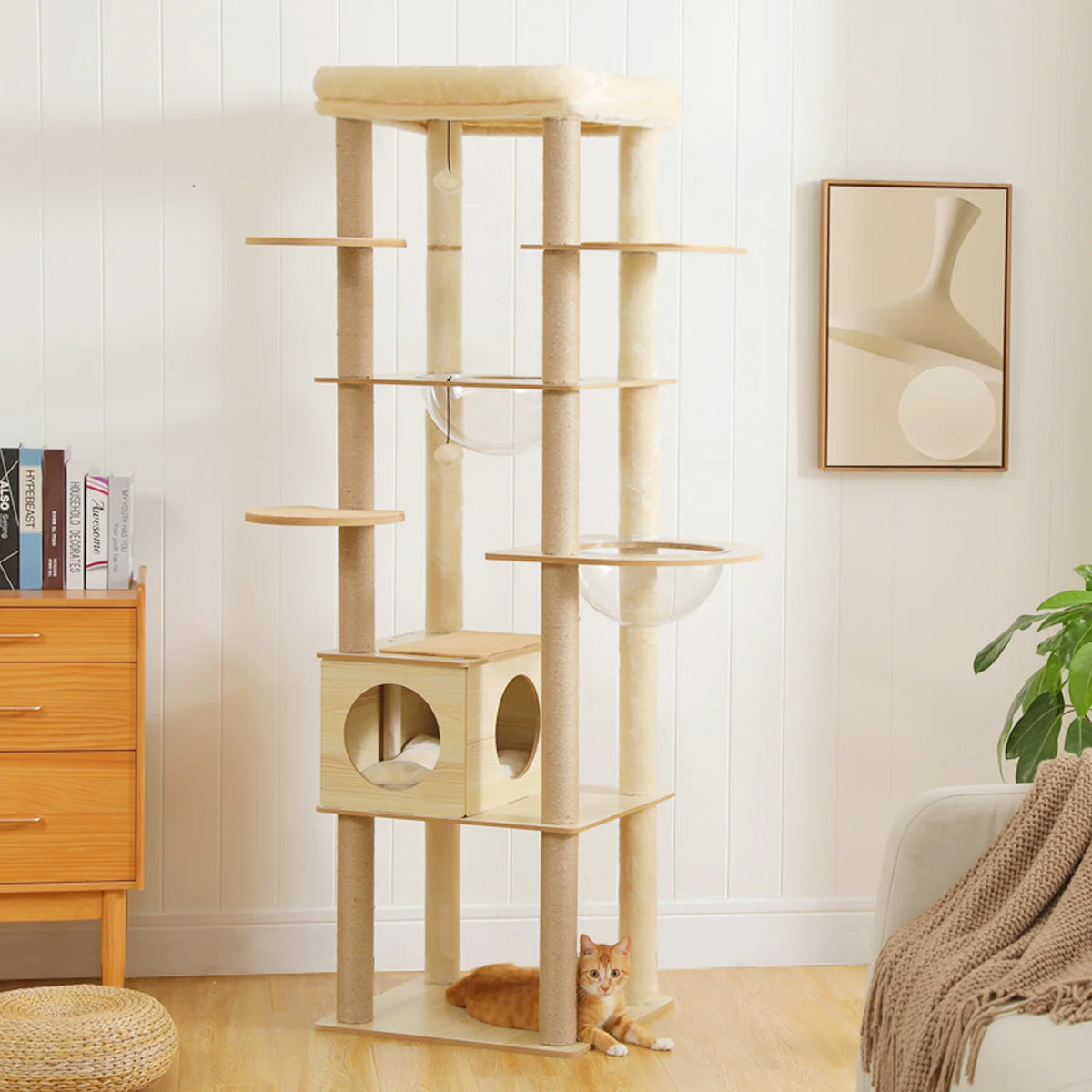 PAWZ Ro Multi Level Cat Tree With Scratching Posts Wood