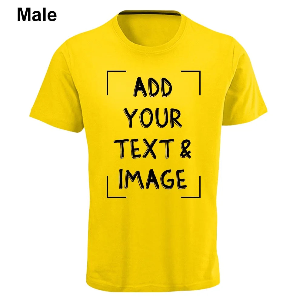 Custom T-shirt with Your Photo Text Image Front Printing Crew Neck Men Women Short Sleeve Shirt Gift Ship From US