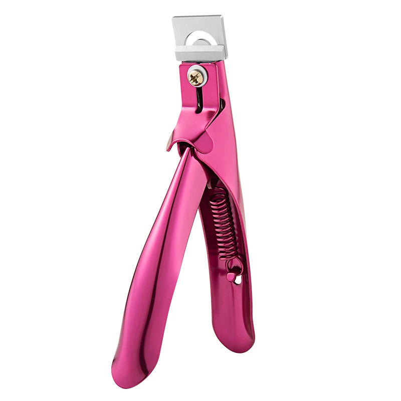 Transparent Fake Nail Trimmer Straight Edge Cutter for Acrylic/Tip Nails Stainless Steel Manicure Tool with Ergonomic Design