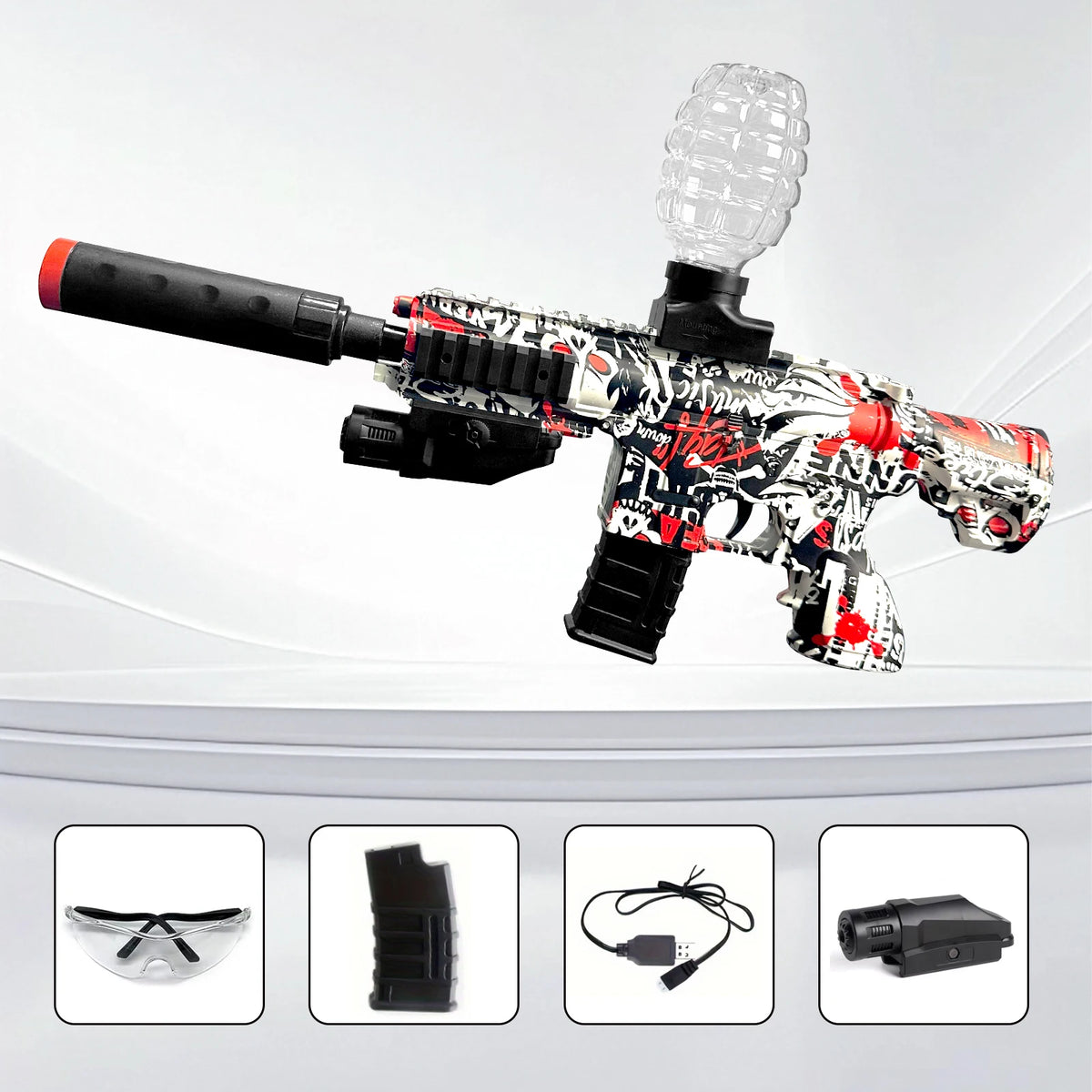 Electric Gel Ball Blaster Gun, Splat Gun High-Speed Splatter Ball Toy Gun,Outdoor Activities-Fighting Shooting Team Game for Su