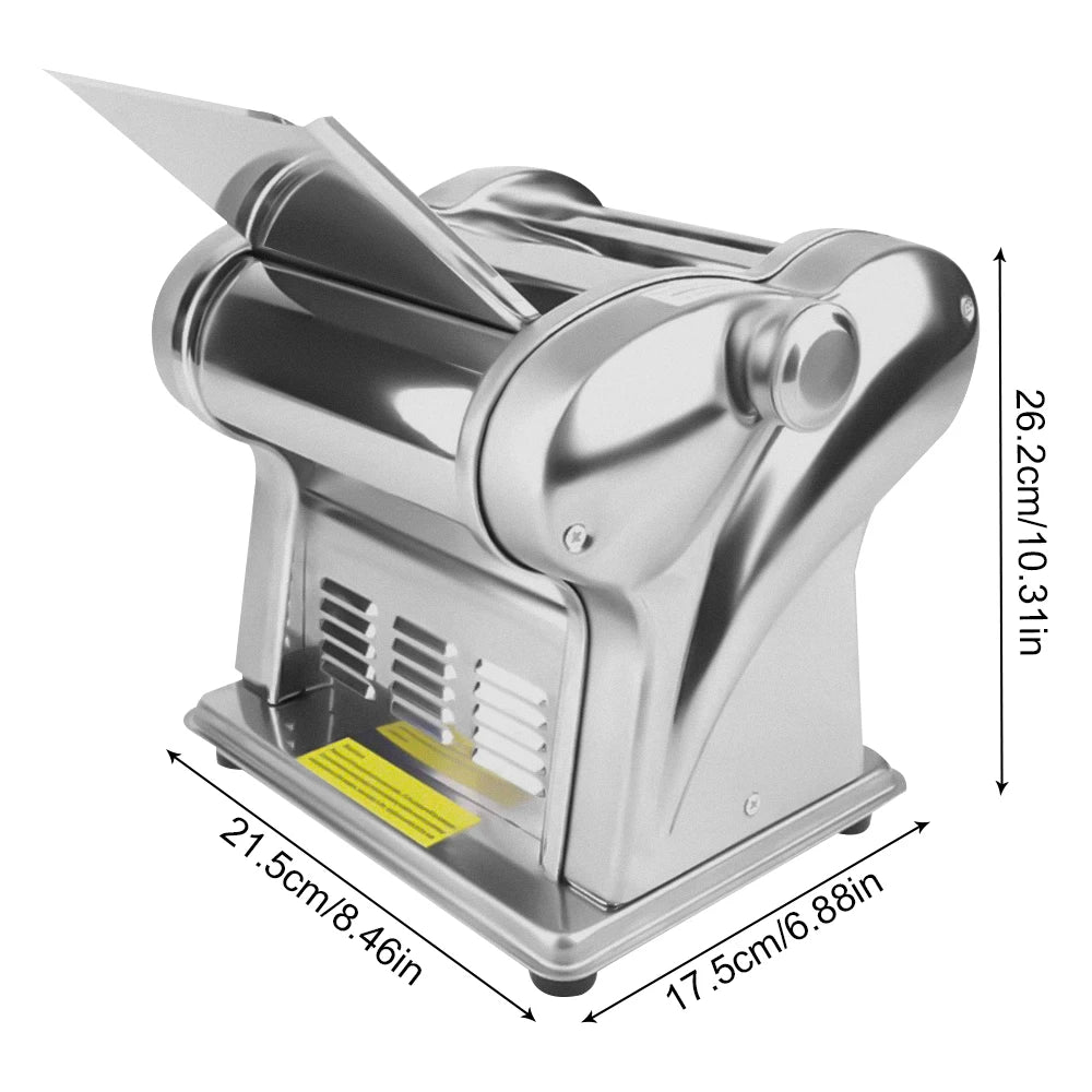 Automatic Noodle Maker Machine, 135W Electric Pasta Maker with 6 Thickness Settings & 2 Widths, 410 Stainless Steel, 110V US Plug, for Home Kitchen