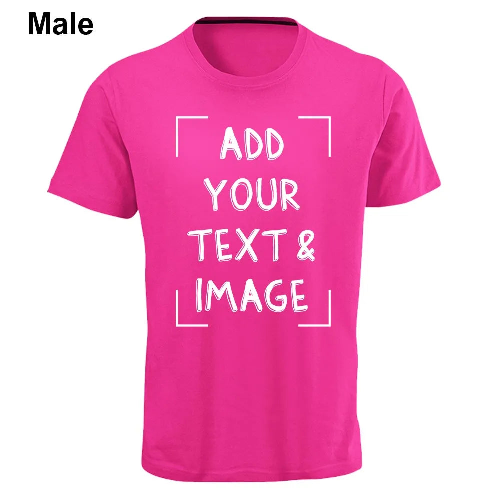 Custom T-shirt with Your Photo Text Image Front Printing Crew Neck Men Women Short Sleeve Shirt Gift Ship From US