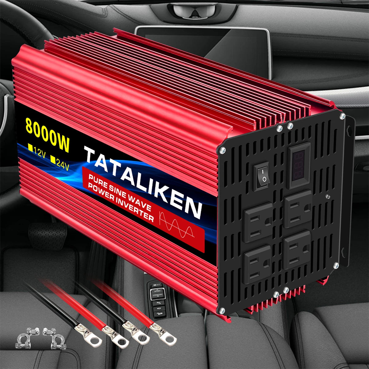 TATALIKEN 12V To 110V Car Inverter Pure Sine Wave 3000W
