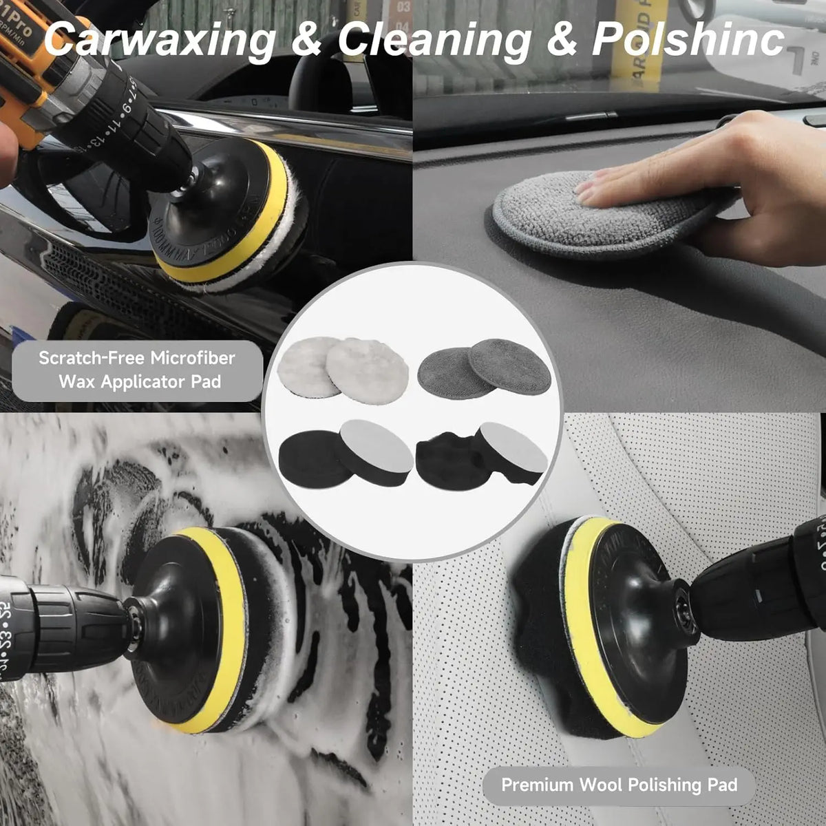 Car Detailing Kit 36 Piece With Brushes Towels And Storage Box