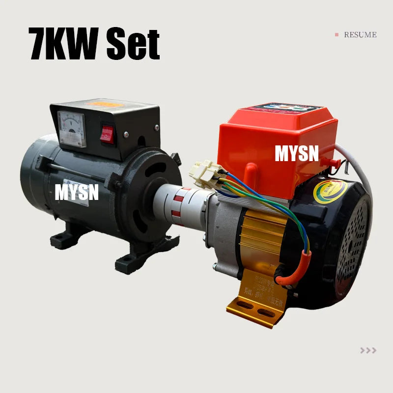 Free Energy 5KW 7KW Electric Generator 220V Magnetic Alternator 5000W Brushless Generator Set With Adjustable Speed Motor