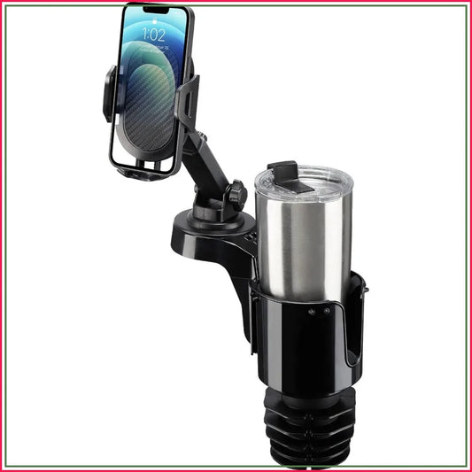 Car Cup Holder Phone Mount, Long Arm with 360° Rotation, Fits iPhone Samsung All Smartphones, Black 1 Pack