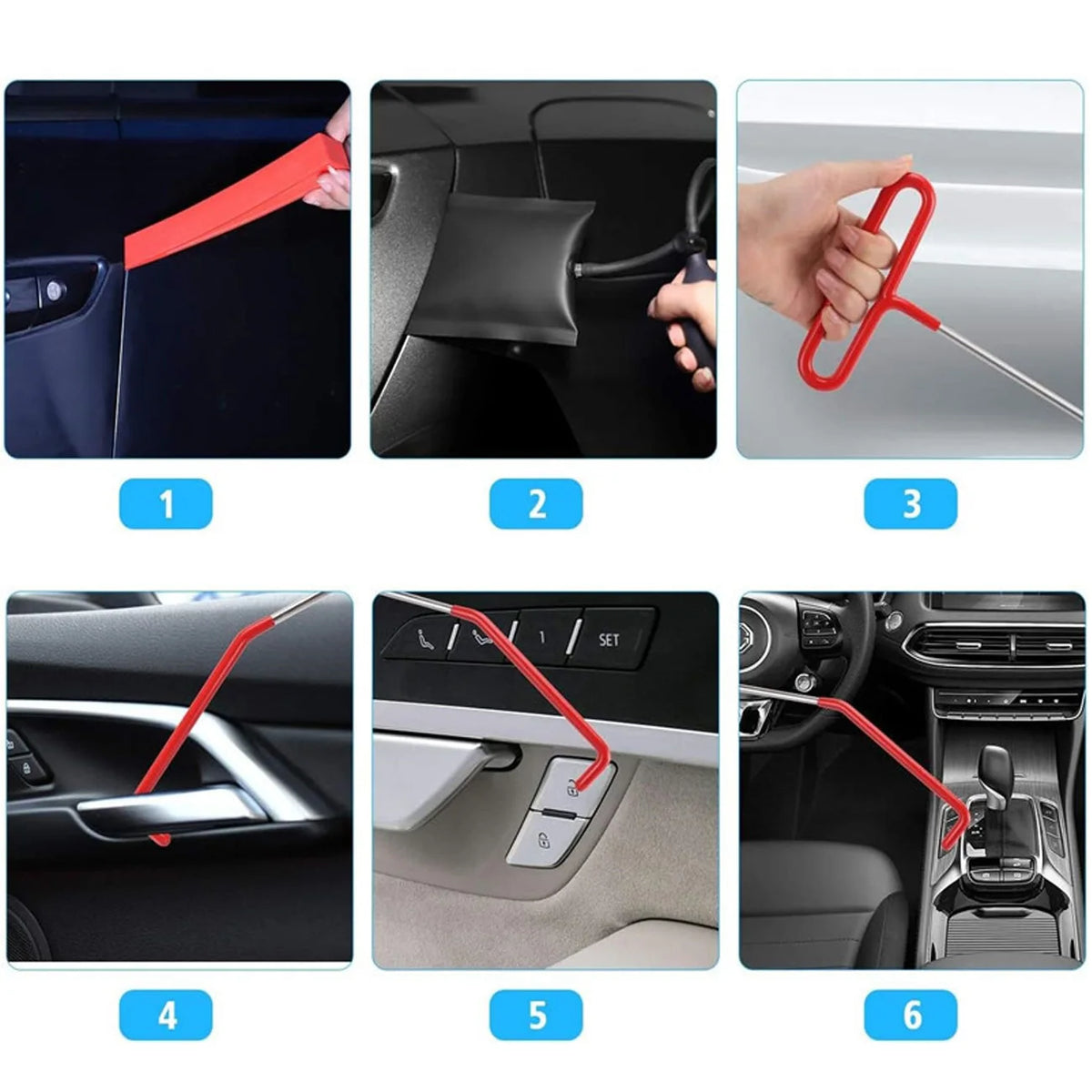 Car Window Lockout Kit With Air Wedge Pump For Auto