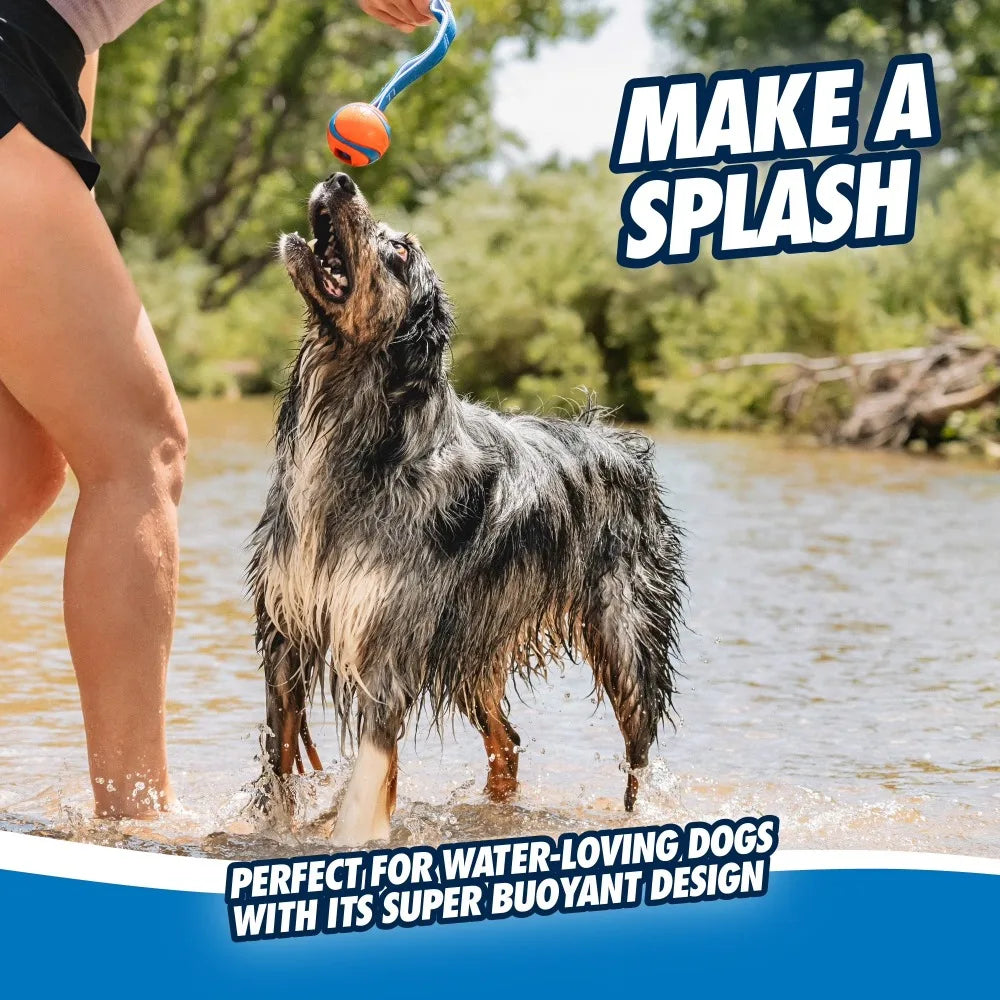 Large Dog Tug Toy With Ball And Pull Strap For Aggressive Chewers
