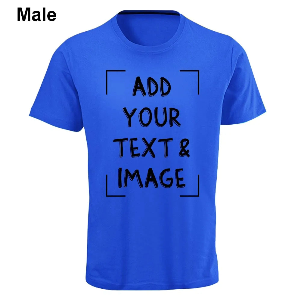 Custom T-shirt with Your Photo Text Image Front Printing Crew Neck Men Women Short Sleeve Shirt Gift Ship From US